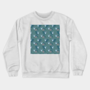 Tropical pattern with tiger and exotic leaves silhouettes Crewneck Sweatshirt